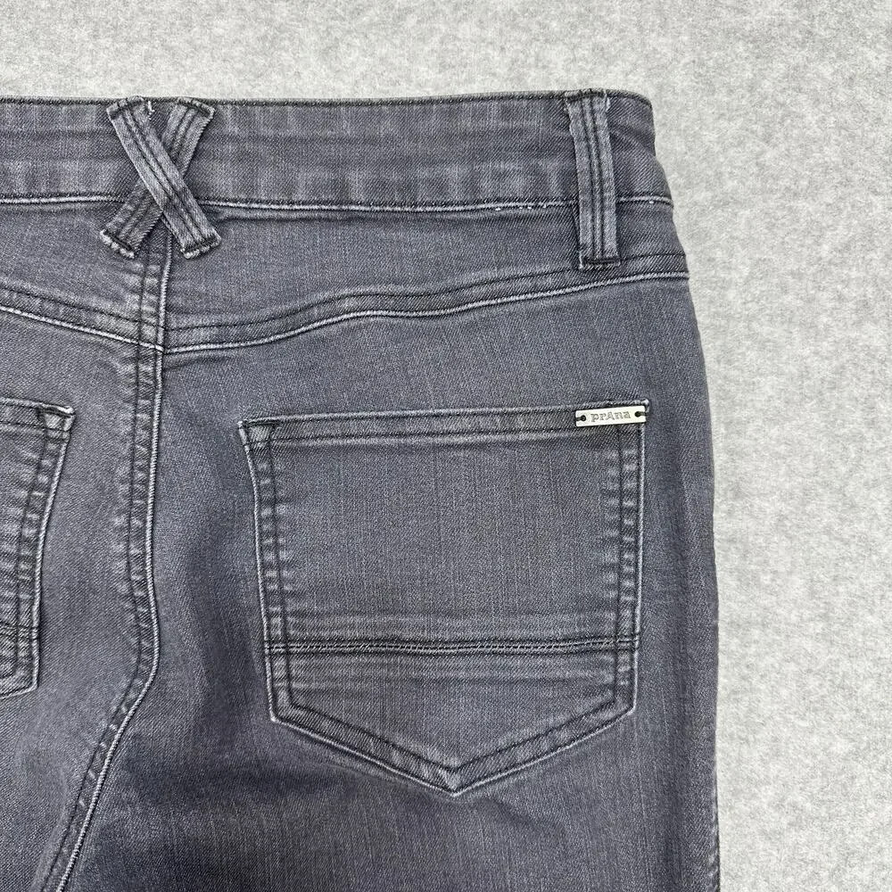 prAna Oday Jeans Black High Rise WMNS 4/27 Skinny Stretch Pants Minimalist Chic